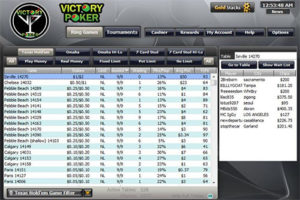 Victory Poker lobby >
