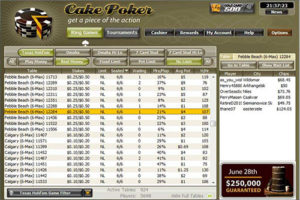 Cake Poker lobby >